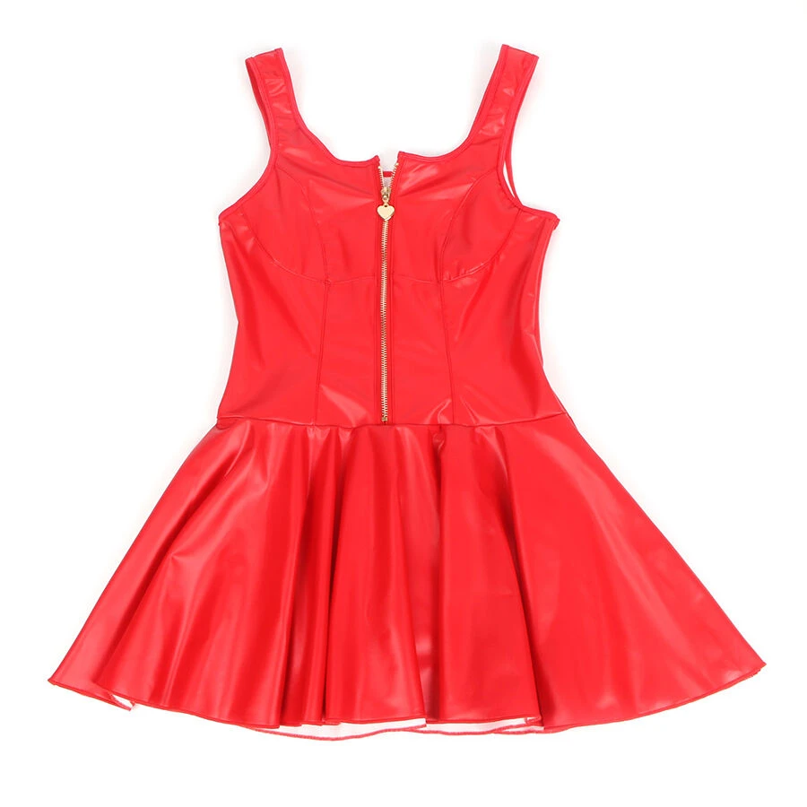 SUBBLIME - 957698 ABITO IN PELLE CON ZIP CUORE ROSSO L/XL